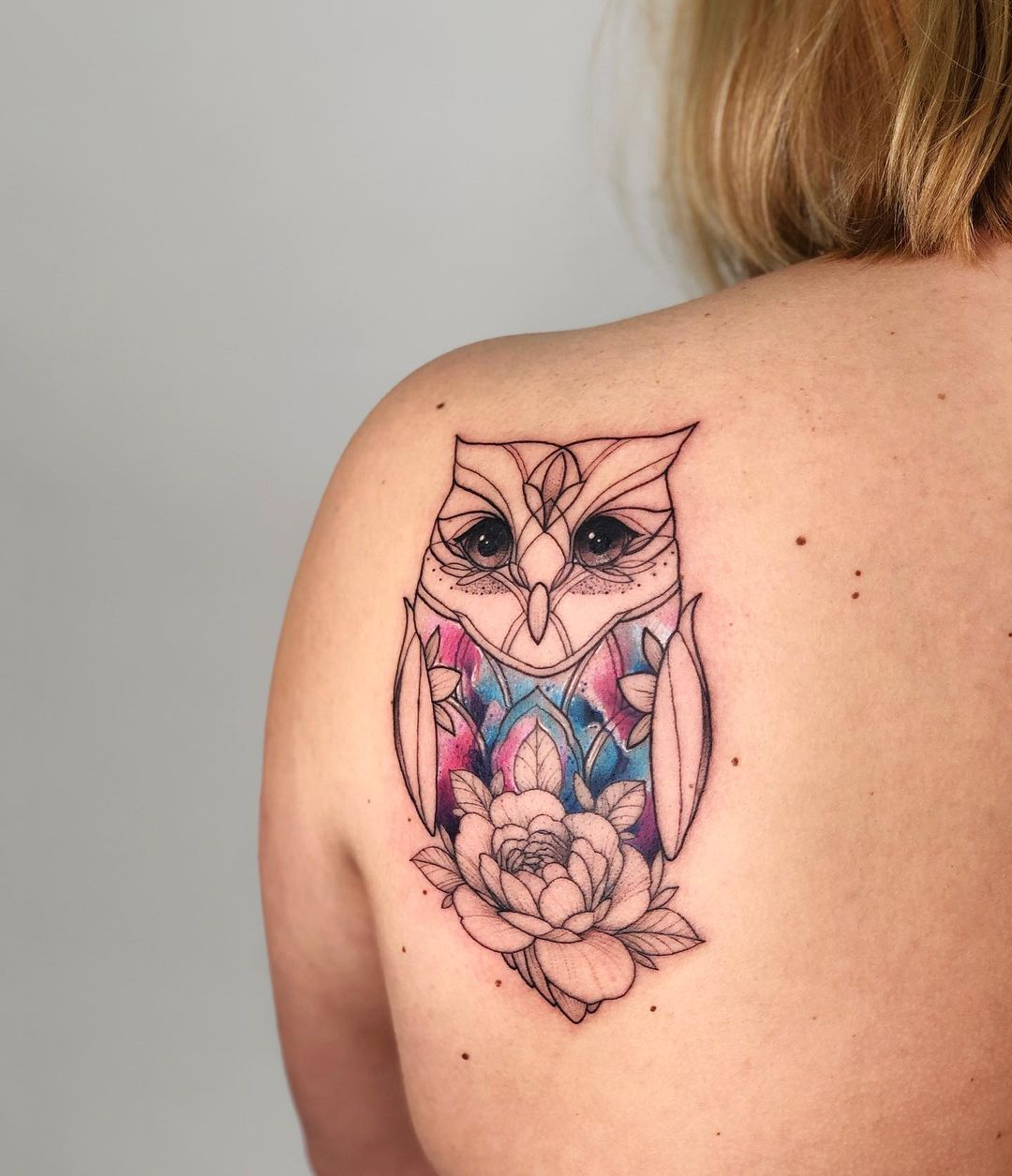 Lechuza por Anna Botyk Tatuajes para Mujeres