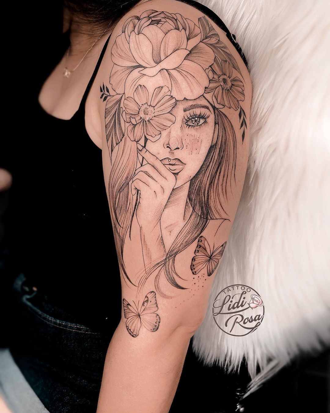 Rostro de Mujer por Lidi Rosa - Tatuajes para Mujeres